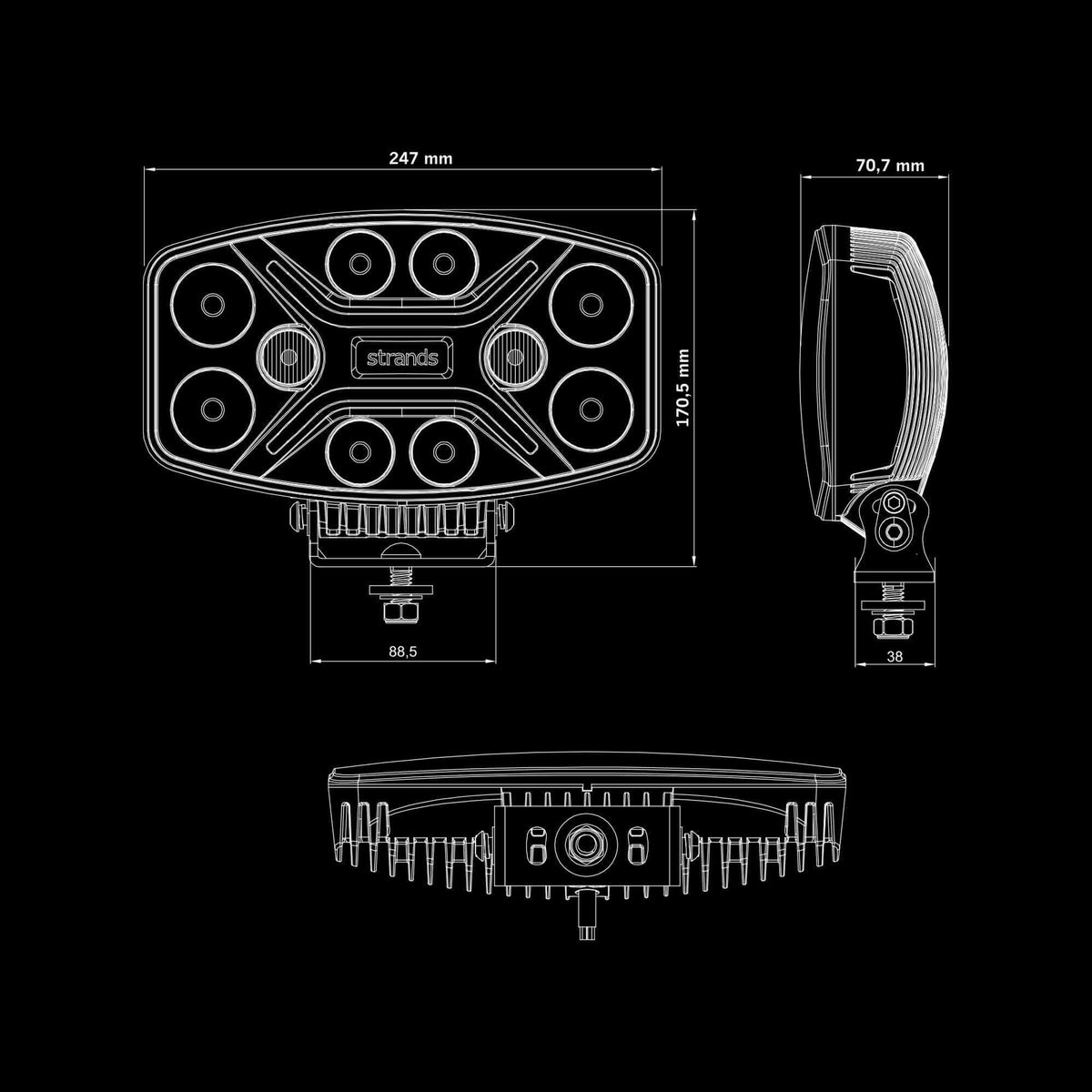 Strands DARK KNIGHT INSANE DRIVING LIGHT OVAL