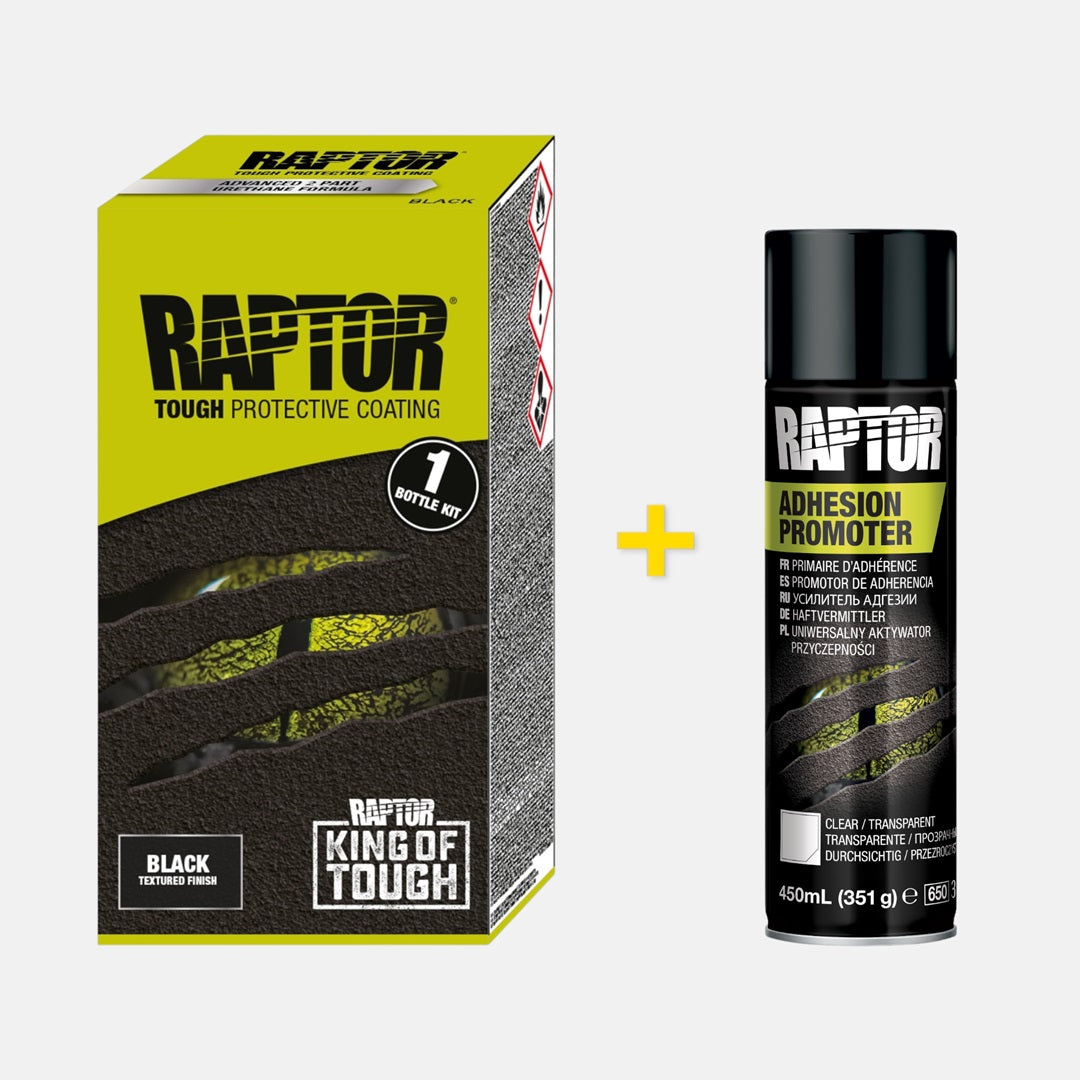 Pacchetto vernice nera RAPTOR + adesivo trasparente (plastica).